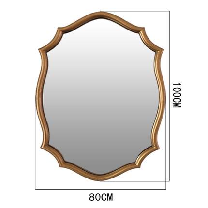 欧式简约梳妆镜美式浴室镜卧室桌面贴墙化妆镜装饰挂镜led复古镜