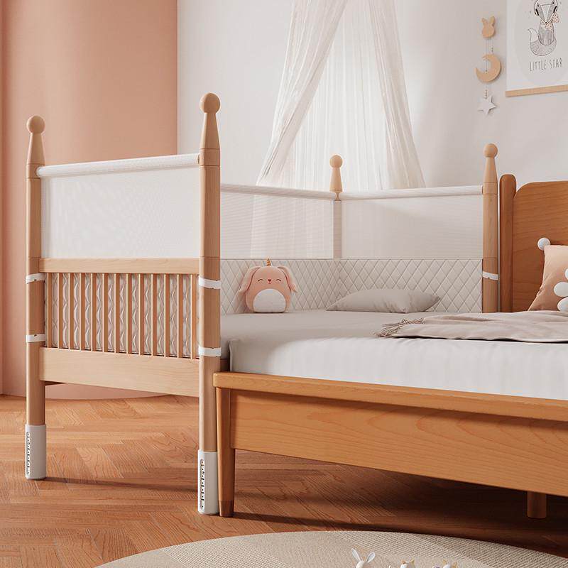 榉木拼接床加宽床可升降带护栏儿童床扩床边床定制成人可睡婴新款