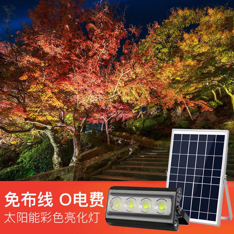 照树灯投光灯七彩景观户外射灯彩色庭院防水露营太阳能草坪灯射灯