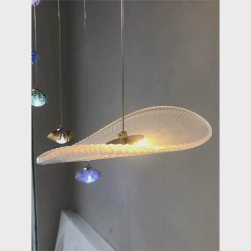 工程客厅LED吊灯吸顶灯玻璃荷叶片大堂别墅中空楼梯酒楼售楼部灯