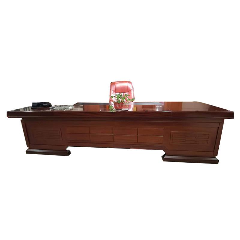 简约现代烤漆老板桌总裁桌经理主管办公桌椅实木皮大班台办公家具