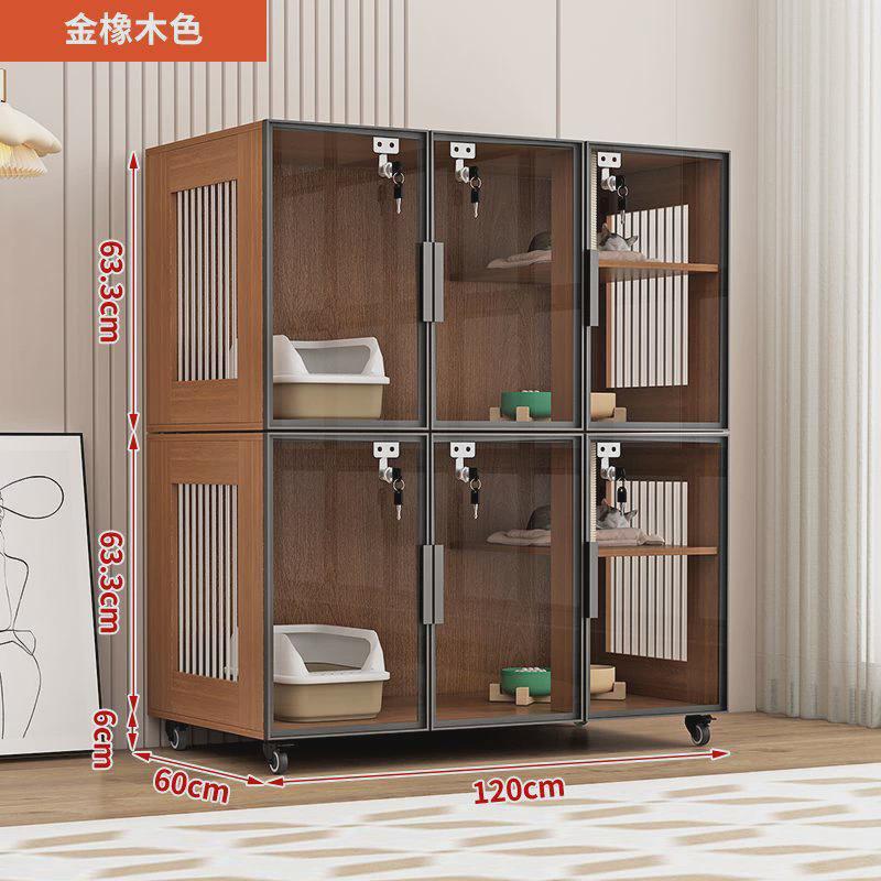 hp猫笼子猫别墅猫舍豪华繁殖宠物展示柜玻璃笼三层寄养笼大型猫柜