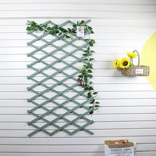 户外防腐实木栅栏庭院伸缩小篱笆花园围栏室内墙面装 饰网格爬王之