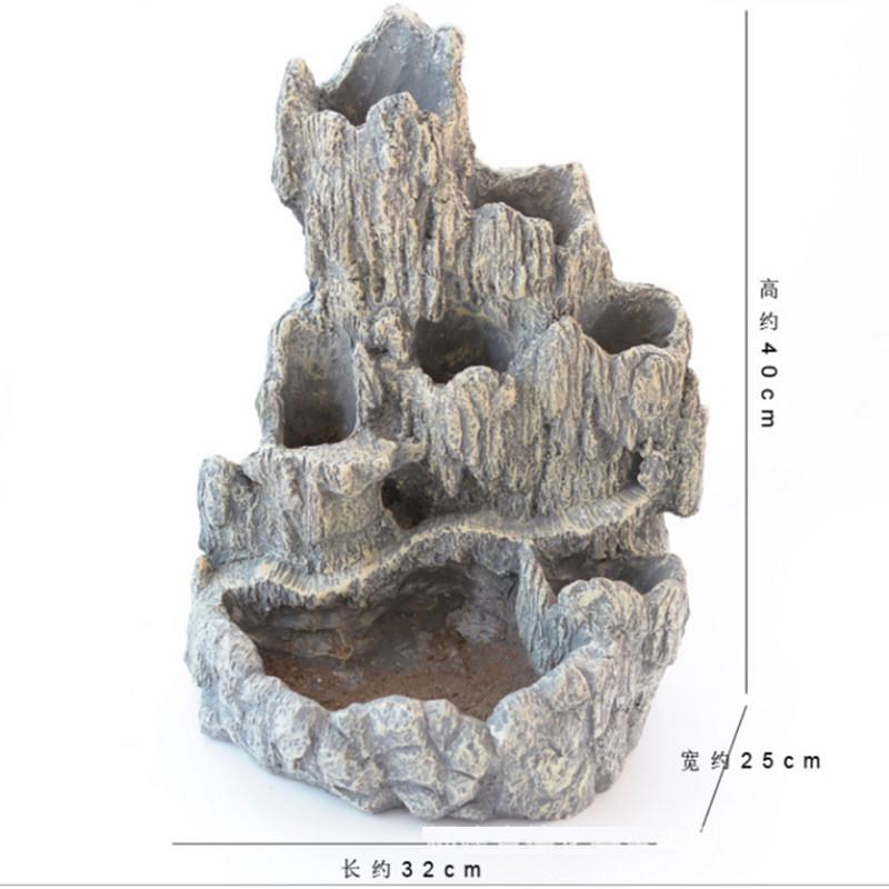 仿真树脂假山多肉植物花盆创意树脂花园田园空中绿植微景观摆件