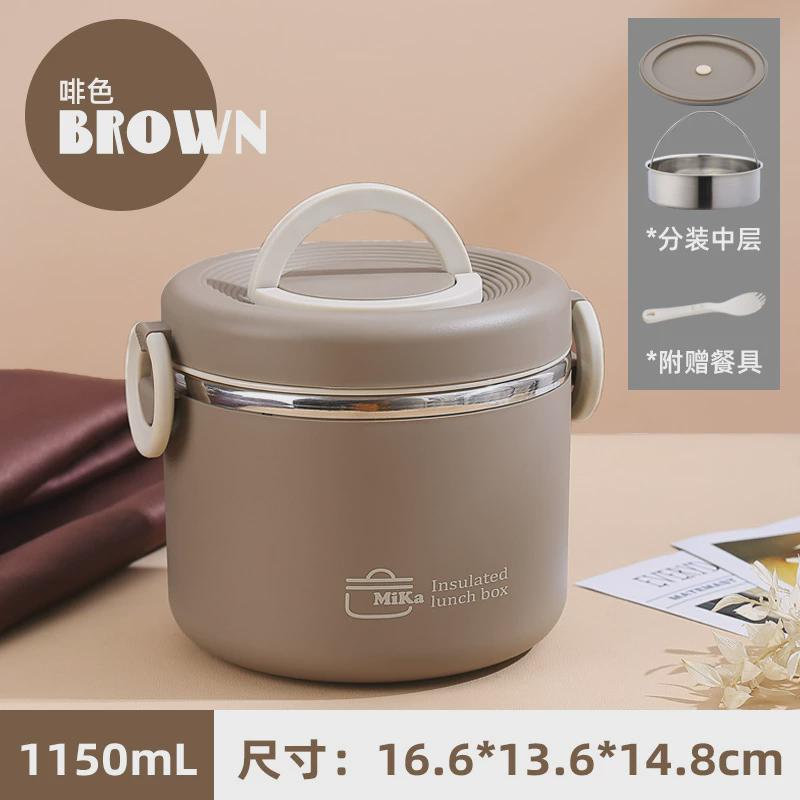 便当施家品保温饭盒双层304不锈钢大容量便携带饭桶上班族梵餐盒
