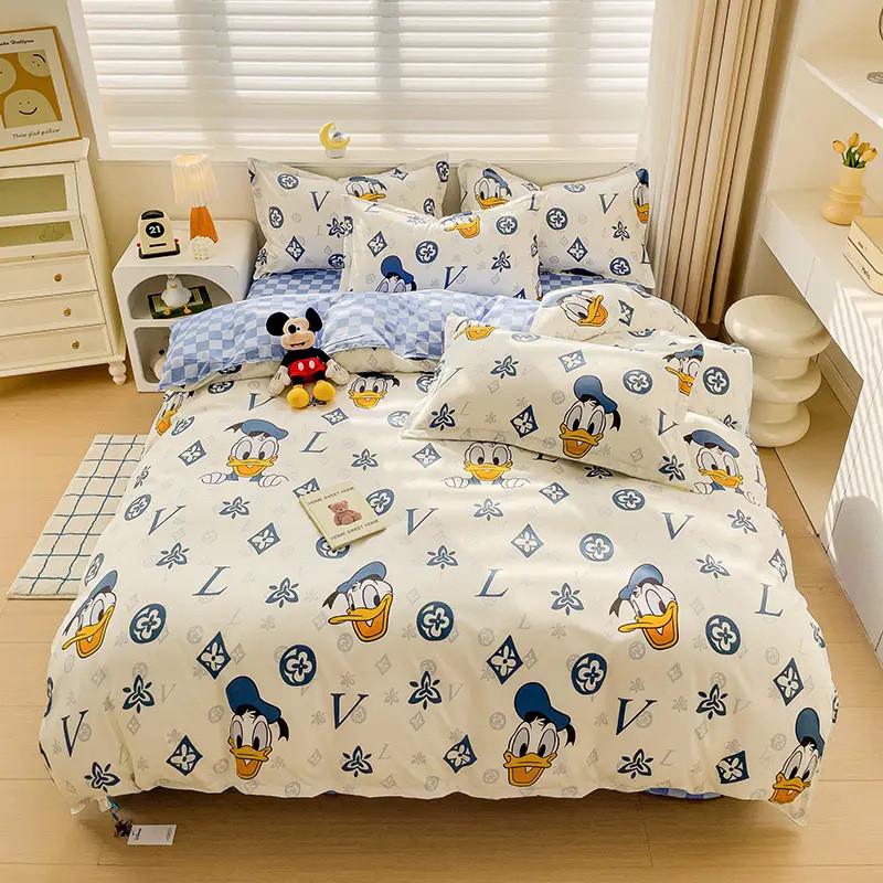 草莓熊四件套亲肤款床包款床品套件台湾床包印花卡通可机水洗套件