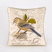工厂直供美式 乡村高档印花亚麻花鸟刺绣沙发靠垫北欧棉麻精工抱枕