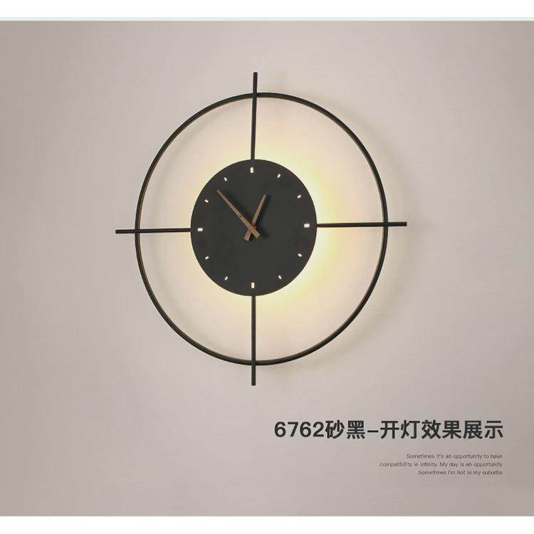 壁灯带时钟轻奢客厅电视背景墙过道灯装饰北欧静音钟表卧室床头灯,家装灯饰光源,壁灯,淘宝优惠券,粉丝福利购,淘宝优惠卷