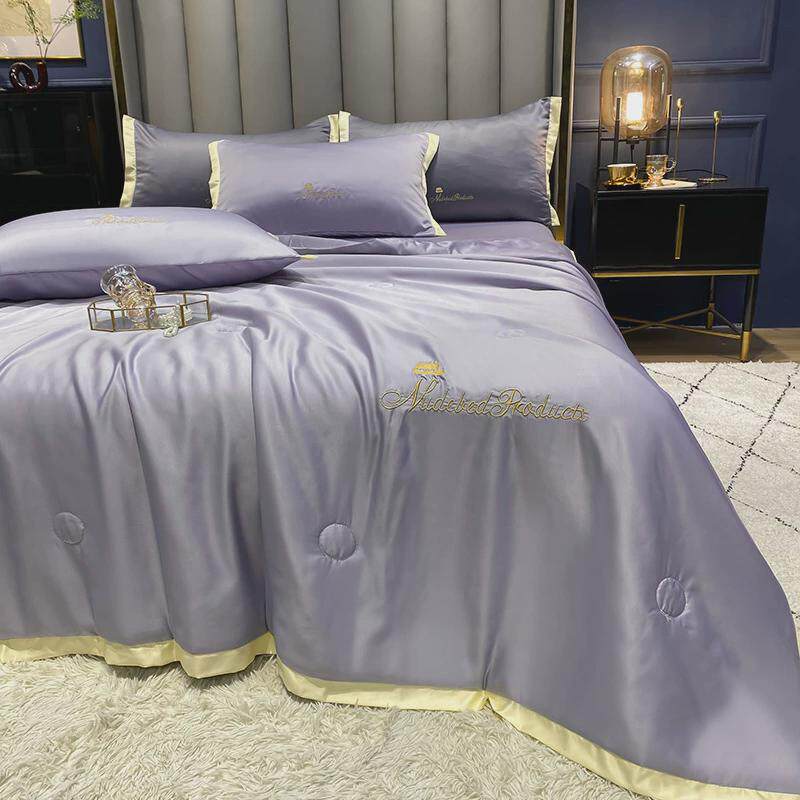 BC10大红色结婚喜庆水洗天丝冰丝单件夏被空调被可机洗夏凉被三四