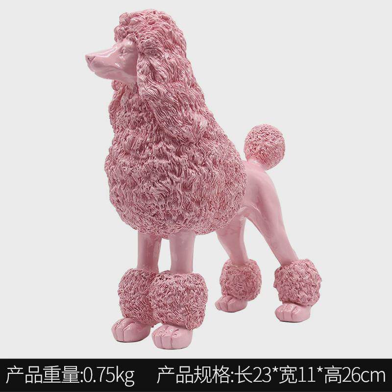 狗摆件贵宾犬装饰品客厅办公室工艺品玄关树脂书房小狗桌面摆设