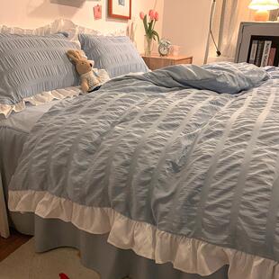 qd4d被套ins床单单件三件套学生宿舍单人被单水洗棉被罩2两件套夏