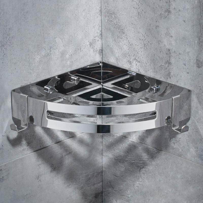 304不锈钢浴室三角蓝卫生间三角架壁挂置物架洗漱架子用品转角架