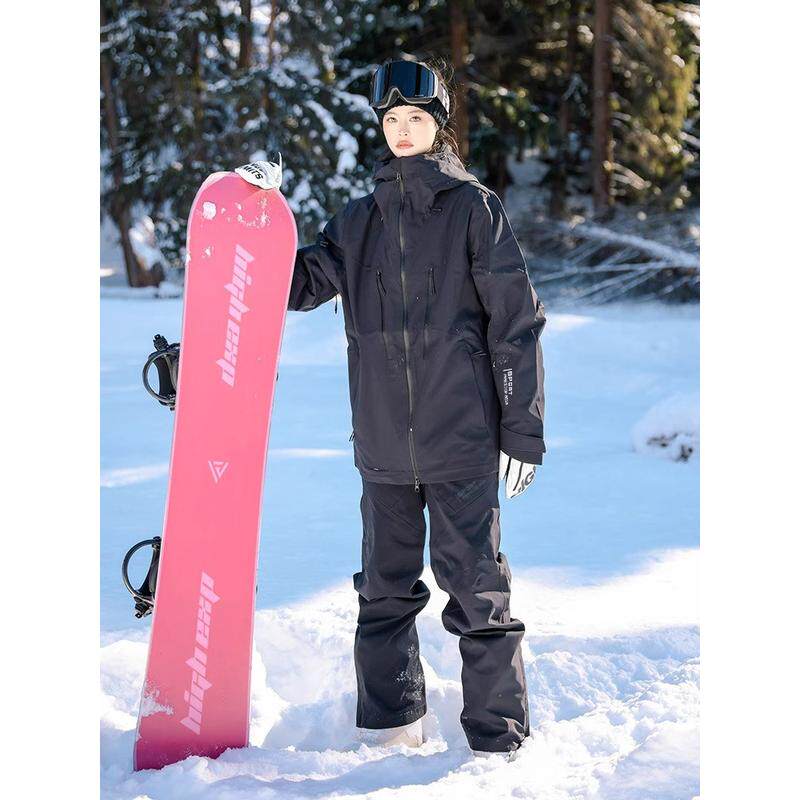 新款单板滑雪套装女男款棉加防水压胶防风保暖小众美式纯色户外服