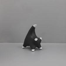 简约现代黑白条纹平面猫摆件样板间玄关茶几客厅家居桌面软装饰品