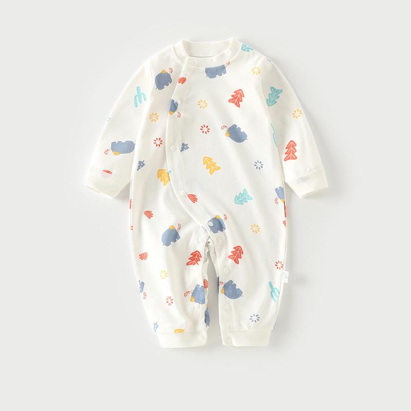 婴儿衣服春秋纯棉长袖哈衣爬服新生儿秋装幼儿睡衣男女宝宝连体衣