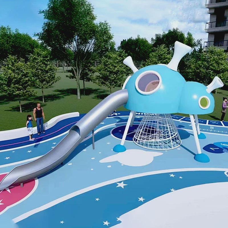 户外不锈钢滑梯小区售楼处幼儿园儿童游乐设备大型不锈钢螺旋滑梯