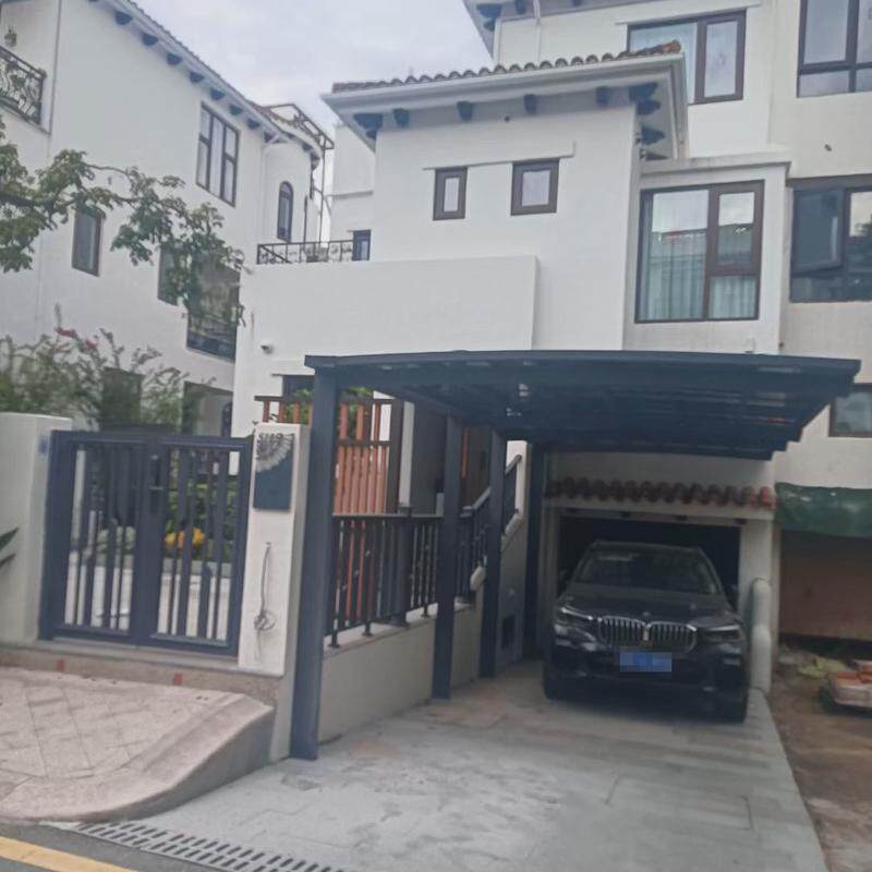遮阳别墅庭院铝合金雨棚挡雨透明pc耐力板钢化玻璃户外露台雨棚
