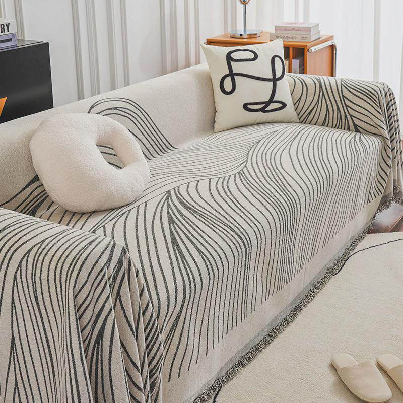 防沙发高级感雪尼尔沙发盖布巾新款万能全包四季通用防滑猫抓盖巾