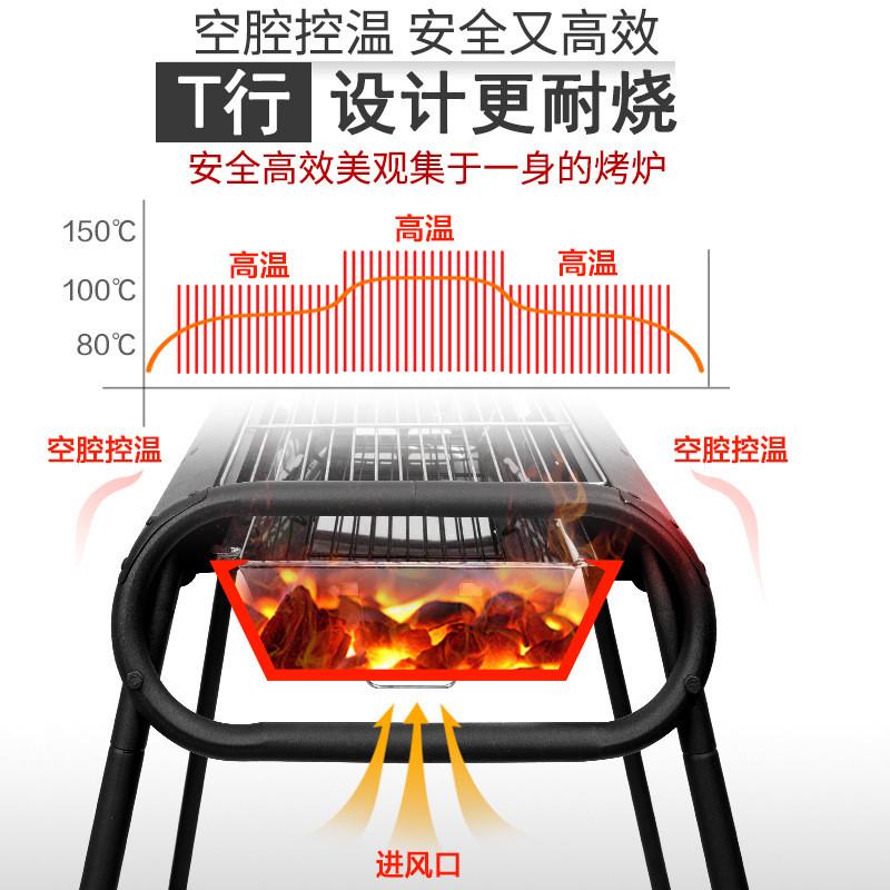 烧烤炉不锈钢烧烤架子便携式碳烤炉家用户外木炭折叠加厚烧烤炉子