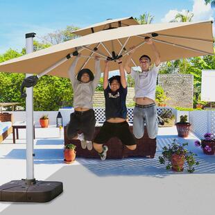 户外遮阳伞度假村室外庭院伞LED带灯罗马伞摆摊阳台室外用罗马伞