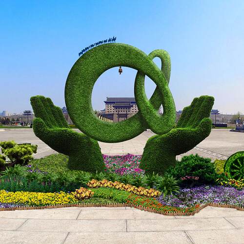 仿真组合绿雕景观公园大型工艺品动植物雕塑节庆造型人造绿雕