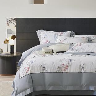 2024年新款100支四件套磨毛数码印花系列长绒棉轻奢磨毛床上套件