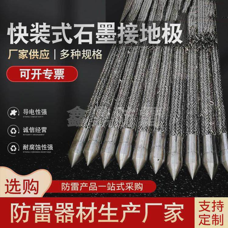 快装式石墨接地极石墨基柔性接地体铠装柔性石墨接地线吸收式接地
