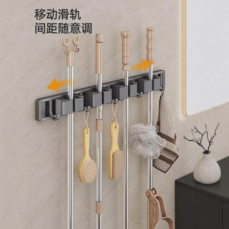 拖把壁挂夹免打孔拖把挂钩卫生间神器夹收纳卡扣挂拖把扫把固定架,家庭/个人清洁工具,脸盆架,淘宝优惠券,粉丝福利购,淘宝优惠卷