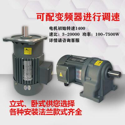 三相齿轮减速电机厂家直销/立式4极380v变频调速马达100w-3700w卧