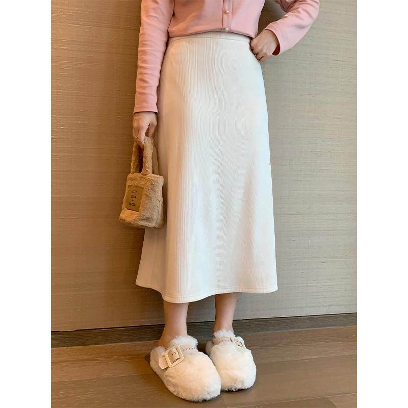 小波家胖mm时尚后开叉大码中长款加绒加厚遮肚显瘦,女装/女士精品,大码半身裙,淘宝优惠券,粉丝福利购,淘宝优惠卷