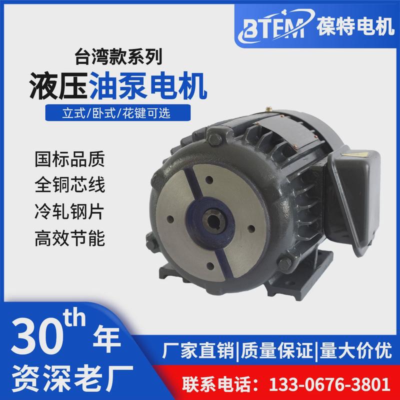 台湾款油泵液压马达内轴款卧式油压立式电机花键三相异步电机
