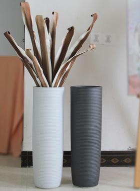 陶瓷家居饰品现代简约客厅黑白落地大花瓶欧式创意新房花瓶摆件