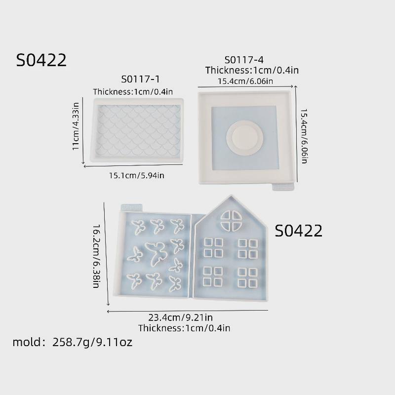 diy房子三件套摆件装饰烛台石膏模具蝴蝶硅胶模具s0422