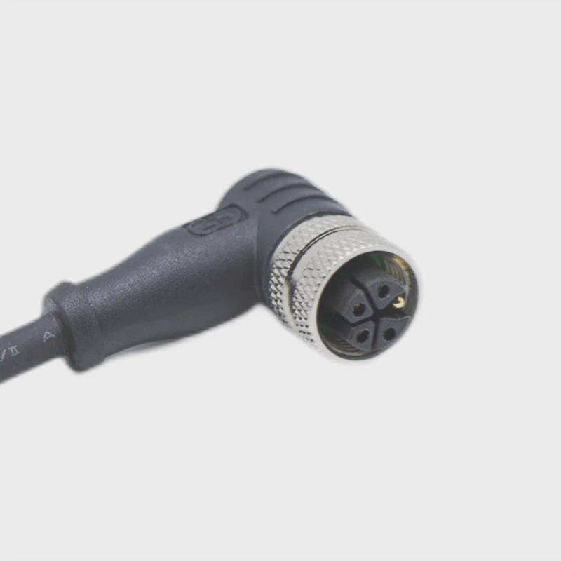 m12l-code工业插头ip67连接器5芯弯头成型式带22awgtpu线接防水
