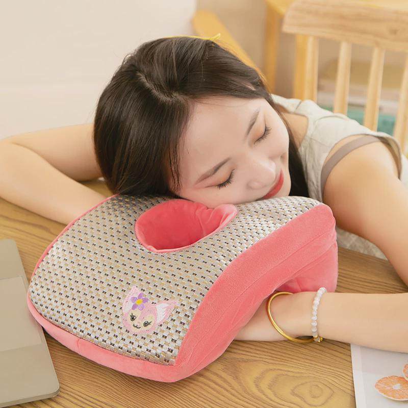 冰丝豆豆绒抱枕趴午睡枕小学生办公室趴桌子睡觉枕头午休神器夏季,居家布艺,午睡枕,淘宝优惠券,粉丝福利购,淘宝优惠卷