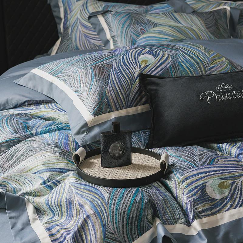 高定款100支数码印花匹四件套纯棉全棉棉马高级感床品一件起批