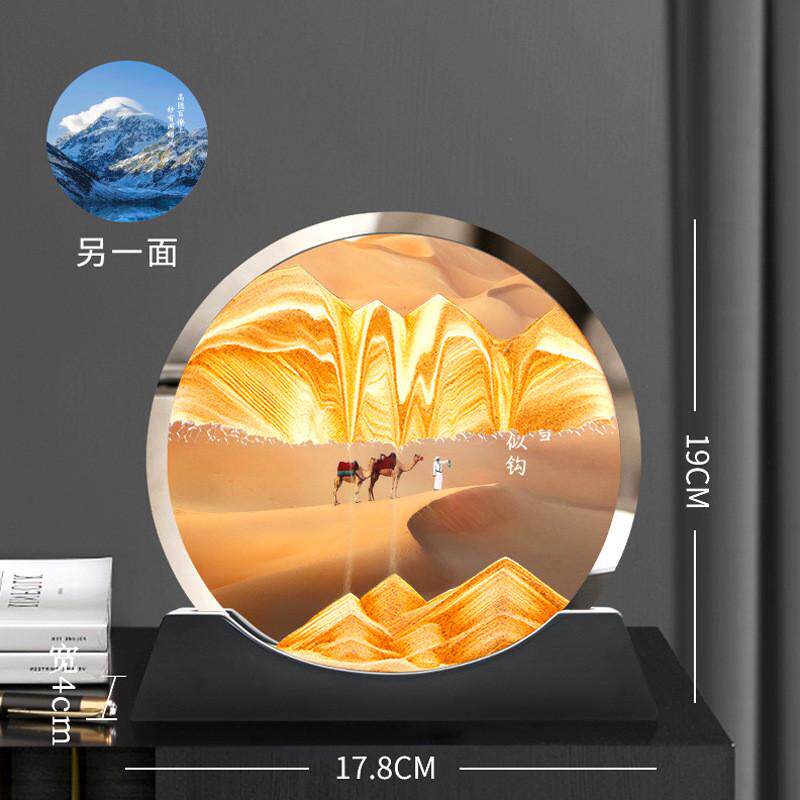 3D双面流沙画摆件背靠金山家居礼品装饰品沙漏工艺品解压创意摆件