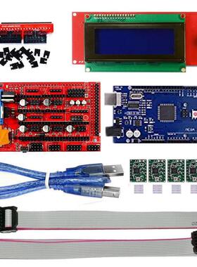 热销3D打印机套件2004LCDMEGA2560R3改进板RAMPS1.4控制板A4988
