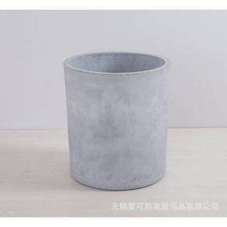 盆现代简约高圆柱园艺镁泥北欧田园客厅阳台庭院商场水泥花盆