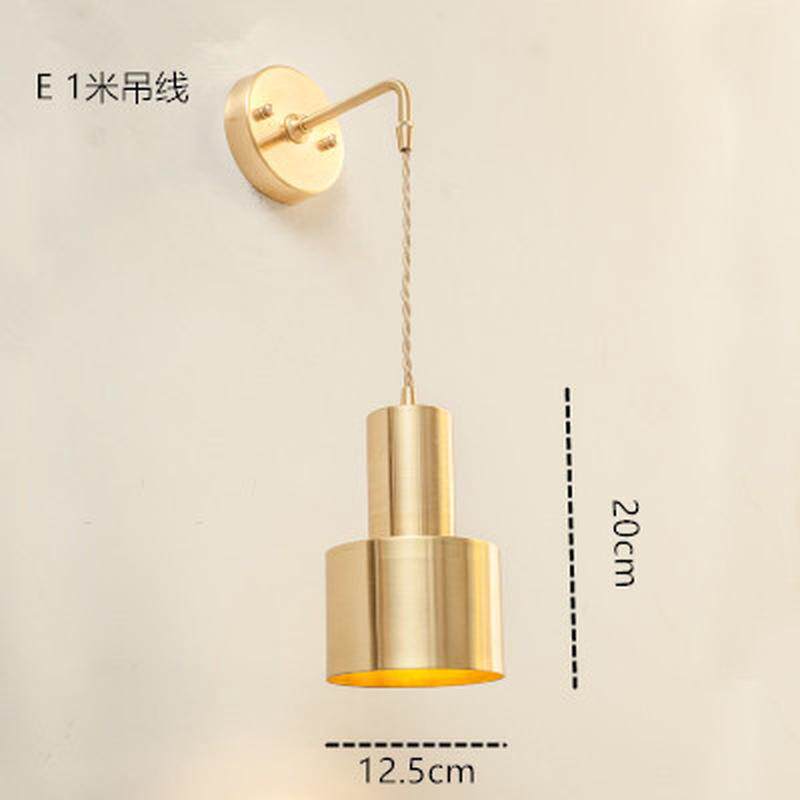 北欧led黄铜玻璃壁灯创意卧室床头衣帽间背景墙卫生间日式镜前灯