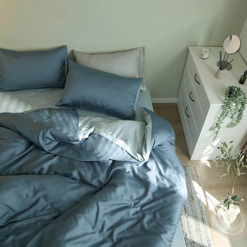 60支莱赛尔天丝四件套裸睡套件双面冰丝凉感高档夏日丝滑被套床单