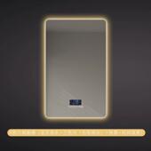 跨境感应智能镜子触摸屏方形壁挂浴室镜子卫生间led带灯化妆镜子