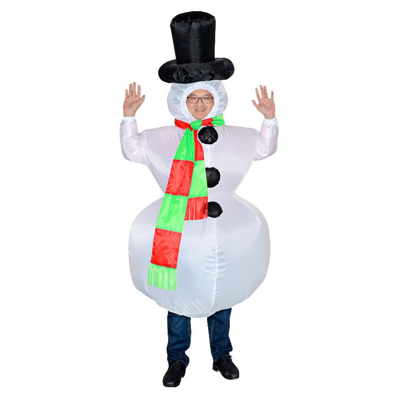 元旦圣诞节白色雪人充气服圣诞老人充气服装Cosplay服装充气服