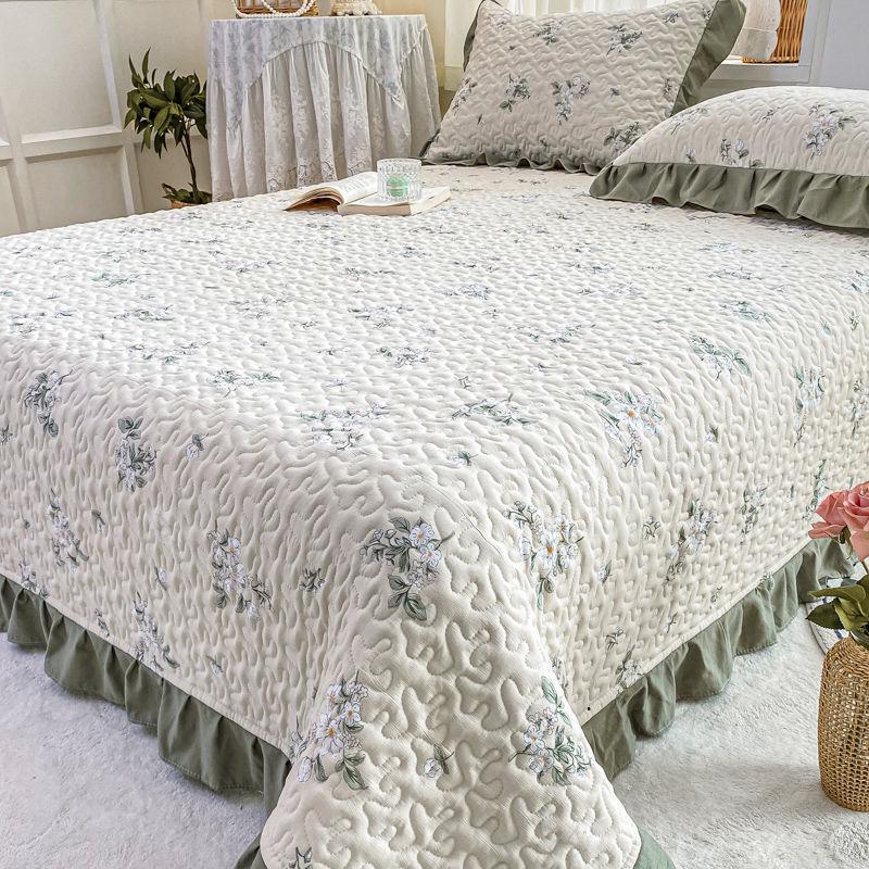 三件套小清新双层纱床盖类防滑加厚夹棉床单榻榻米炕盖四季通用