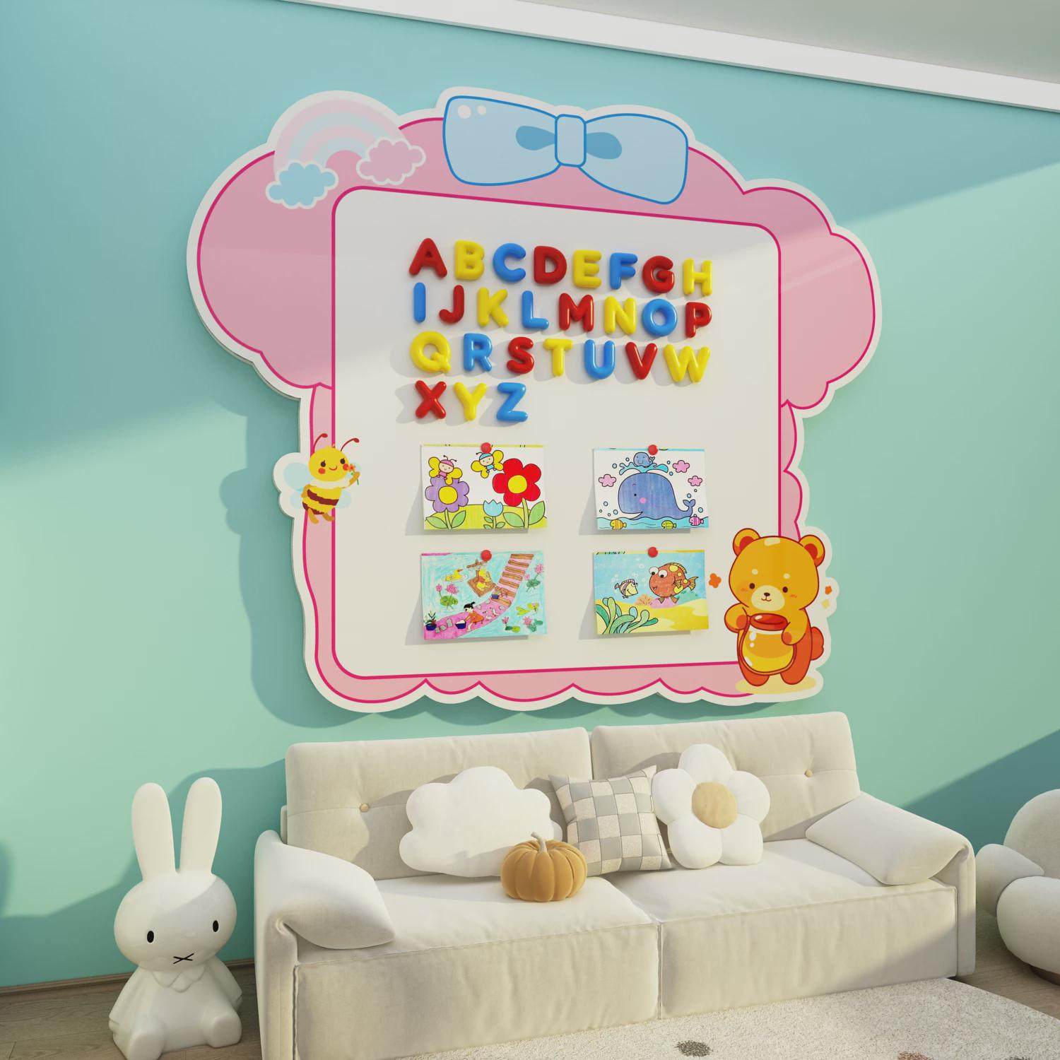 磁性黑板墙贴用可移除儿童房间卧室墙面装饰公主房间布置磁性力,家居饰品,文化墙贴,淘宝优惠券,粉丝福利购,淘宝优惠卷