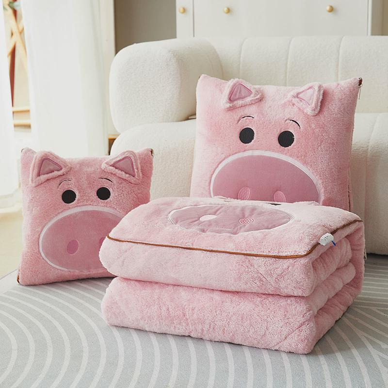 耳朵熊抱枕被子两用枕头汽车午睡空调毯子车内靠枕二合一加厚抱枕