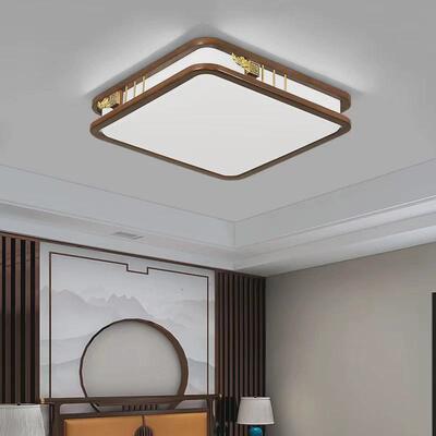 新中式吸顶灯实木客厅灯中国风现代灯具套餐厅卧室灯饰仿古灯6077