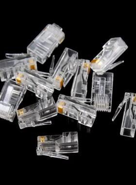 热销达标测试8p8ccat5e3u镀金网络超五类水晶头三叉大个1000铜片