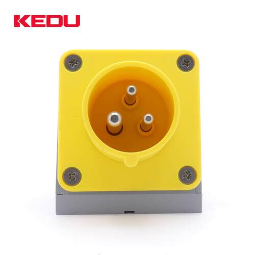 科都kedu蛙式墙壁3芯16a电源防尘防水工业用明装工业插头ps1-11