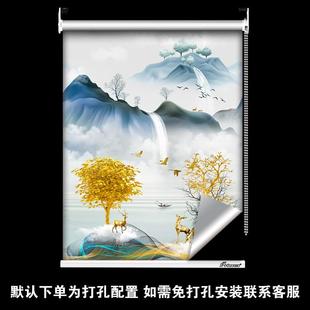 1map成品百叶窗帘卷帘窗帘卷拉式免打孔安装卫生间卧室窗户全遮光